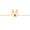 Thumbnail Image 2 of Sterling Silver & 18ct Gold Plated Vermeil Reindeer Crystal Stud 6.5+1 Inch Bracelet