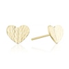 Thumbnail Image 1 of 9ct Yellow Gold Diamond Cut Heart Stud Earrings