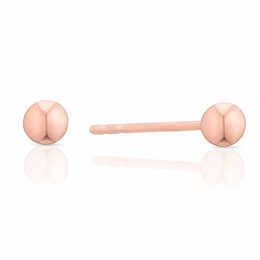 9ct Rose Gold 3mm Polished Ball Stud Earrings