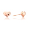 Thumbnail Image 1 of 9ct Rose Gold Diamond Cut Heart Stud Earrings