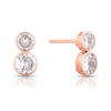 Thumbnail Image 1 of 9ct Rose Gold Cubic Zirconia 2 Stone Stud Earrings