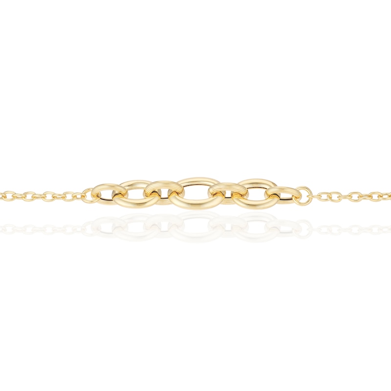 Main Image 2 of 9ct Yellow Gold Paperlink Link Centre 7.5 Inch Belcher Bracelet