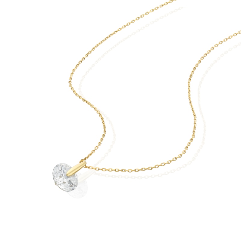 Main Image 2 of 9ct Yellow Gold Cubic Zirconia Pendant Necklace