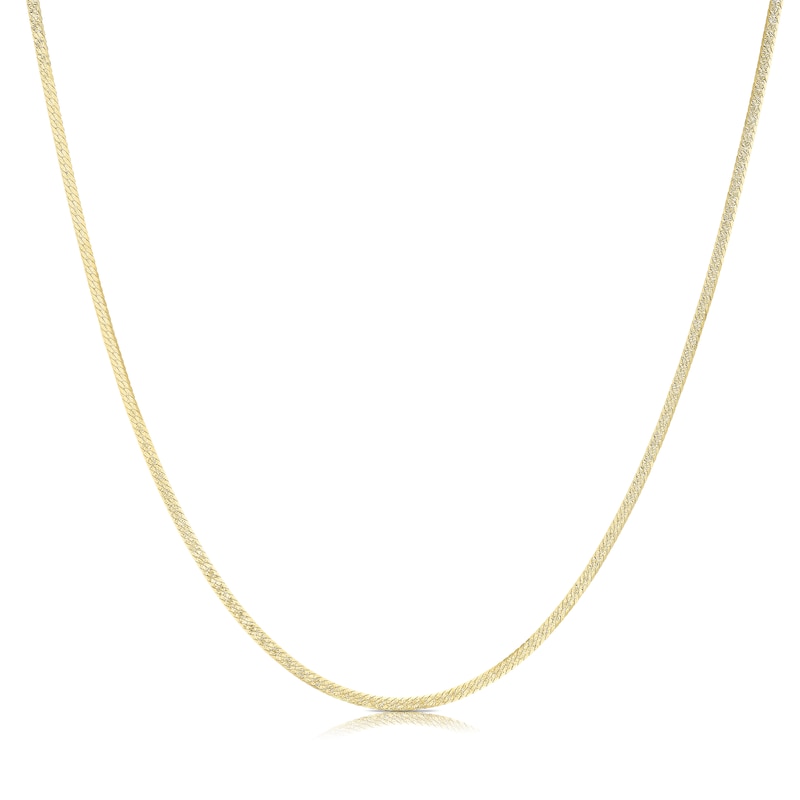 Main Image 1 of 9ct Yellow Gold Silky Herringbone 18 Inch Necklace