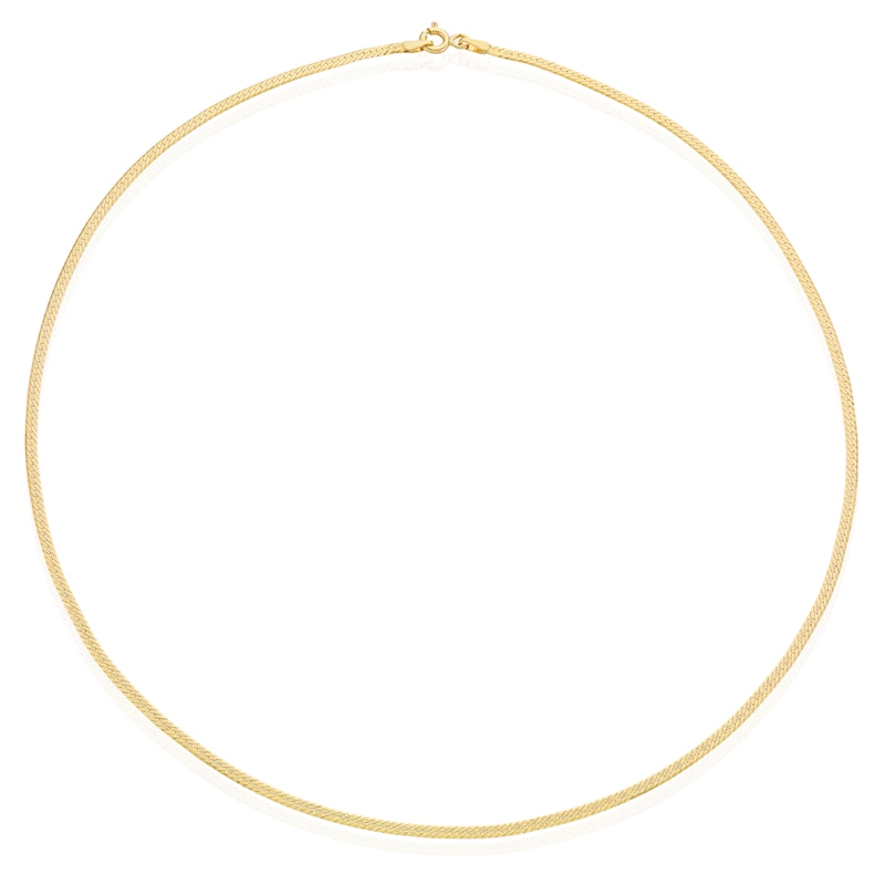 Main Image 2 of 9ct Yellow Gold Silky Herringbone 18 Inch Necklace