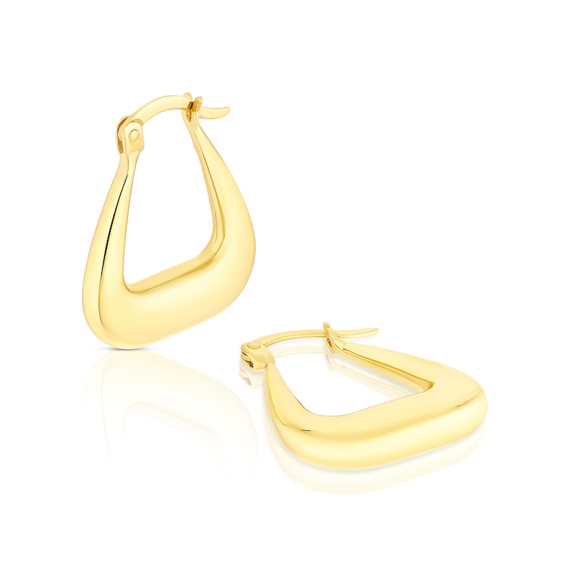 Main Image 1 of 9ct Yellow Gold Chunky Square Hoop Earrings