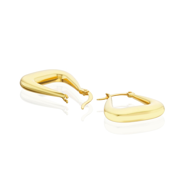 Main Image 2 of 9ct Yellow Gold Chunky Square Hoop Earrings