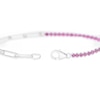 Thumbnail Image 3 of Sterling Silver Pink Cubic Zirconia & Paper link Chain Bracelet