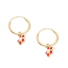 Thumbnail Image 2 of Children's 9ct Yellow Gold Enamel Flower Drop Huggie Hoop Earrings