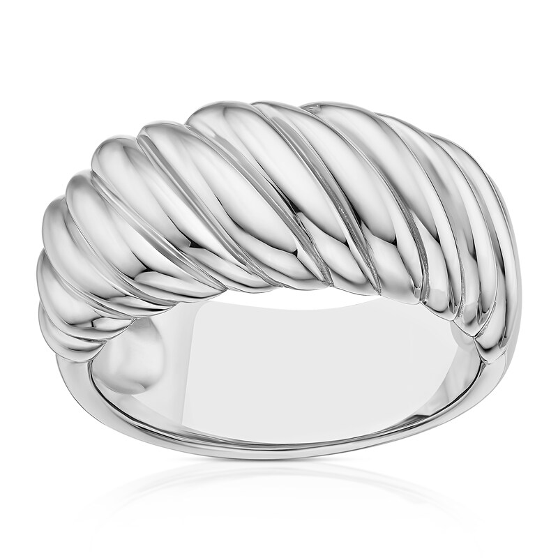 Main Image 1 of Sterling Silver Twist Chunky Small Ring - Size L