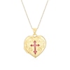 Thumbnail Image 1 of 9ct Yellow Gold Open Cross Locket 16+2 Inch Necklace