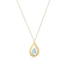 Thumbnail Image 1 of 9ct Yellow Gold Blue Topaz Teardrop Pendant 16+2 Inch Necklace