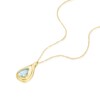 Thumbnail Image 2 of 9ct Yellow Gold Blue Topaz Teardrop Pendant 16+2 Inch Necklace