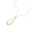 Thumbnail Image 2 of 9ct Two Colour Twisted Pendant 16+ 2 Inch Necklace