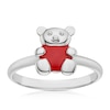 Thumbnail Image 1 of Children's Sterling Silver Bear Enamel Medium Ring - Size H