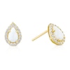 Thumbnail Image 1 of 9ct Yellow Gold Synthetic Opal Teardrop Stud Earrings