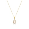 Thumbnail Image 1 of 9ct Yellow Gold Synthetic Opal Teardrop Pendant 16+2 Inch Necklace