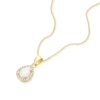 Thumbnail Image 2 of 9ct Yellow Gold Synthetic Opal Teardrop Pendant 16+2 Inch Necklace