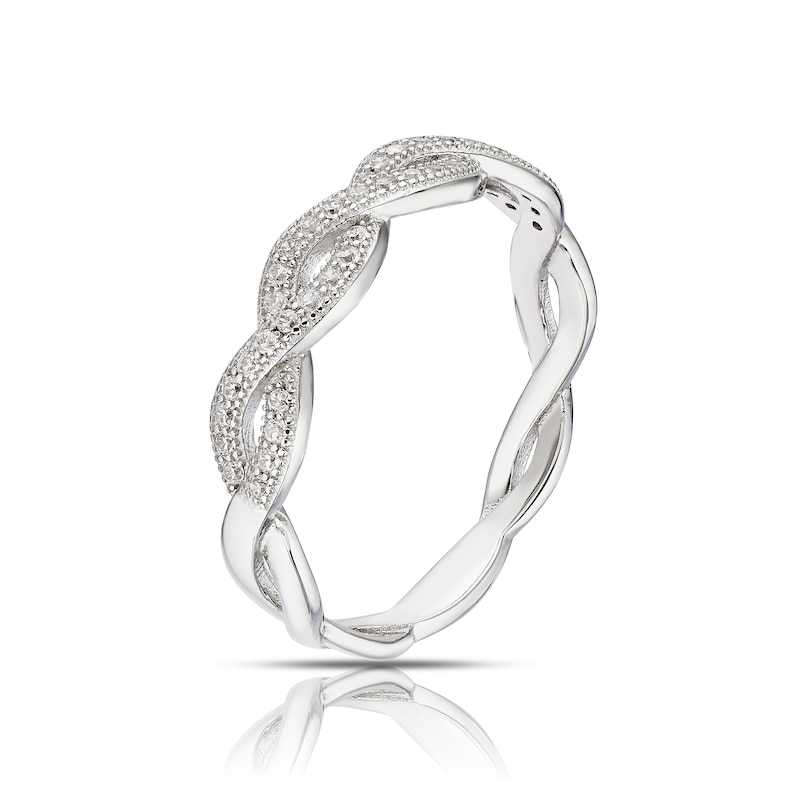 Main Image 2 of Sterling Silver Cubic Zirconia Twisted Eternity Ring