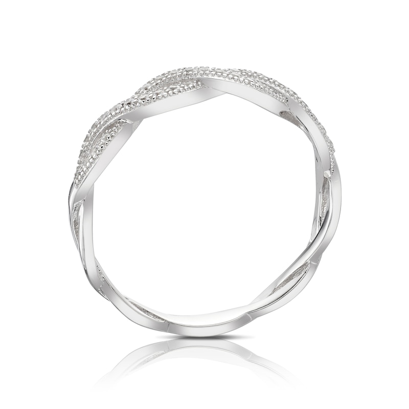 Main Image 3 of Sterling Silver Cubic Zirconia Twisted Eternity Ring