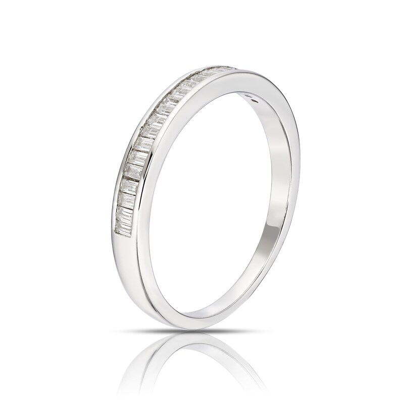 Main Image 2 of Sterling Silver Cubic Zirconia Baguette Cut Eternity Ring