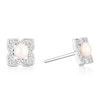 Thumbnail Image 1 of Sterling Silver Pearl Cubic Zirconia Flower Stud Earrings