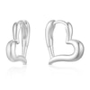 Thumbnail Image 1 of Sterling Silver Bubble Heart Hoop Earrings