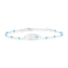 Thumbnail Image 1 of Children's Sterling Silver Blue Heart ID Station Ball 5.5+1 Inch Bracelet