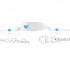 Thumbnail Image 3 of Children's Sterling Silver Blue Heart ID Station Ball 5.5+1 Inch Bracelet