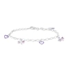 Thumbnail Image 1 of Children's Sterling Silver Butterfly & Heart Drop 5.5+1 Inch Bracelet