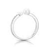 Thumbnail Image 3 of Sterling Silver Double Pearl & Cubic Zirconia Ring