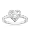 Thumbnail Image 1 of Sterling Silver Cubic Zirconia Heart Halo Ring