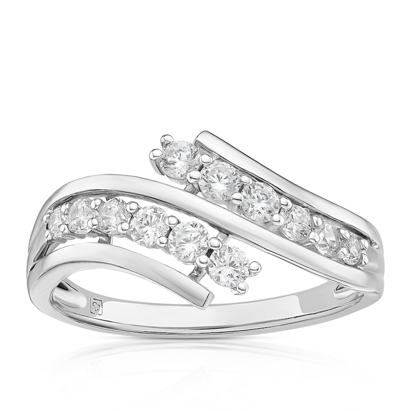 Main Image 1 of Sterling Silver Cubic Zirconia Curved Ring