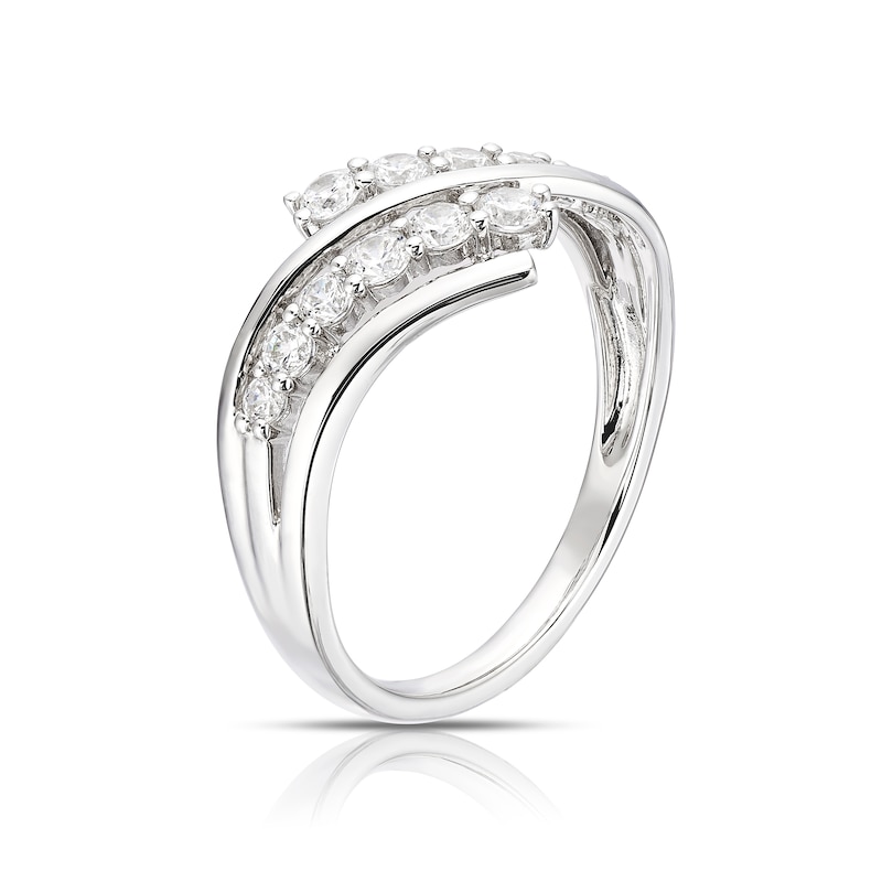 Main Image 2 of Sterling Silver Cubic Zirconia Curved Ring