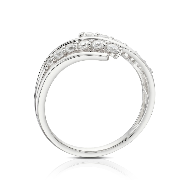 Main Image 3 of Sterling Silver Cubic Zirconia Curved Ring