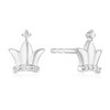 Thumbnail Image 1 of Children's Sterling Silver Diamond Crown Stud Earrings