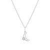 Thumbnail Image 1 of Children's Sterling Silver Diamond Moon & Star Pendant 14+2 Inch Necklace