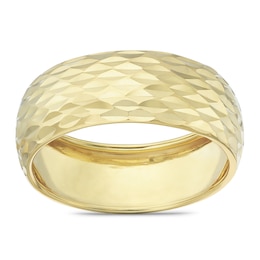 9ct Yellow Gold Chunky Diamond Cut Ring