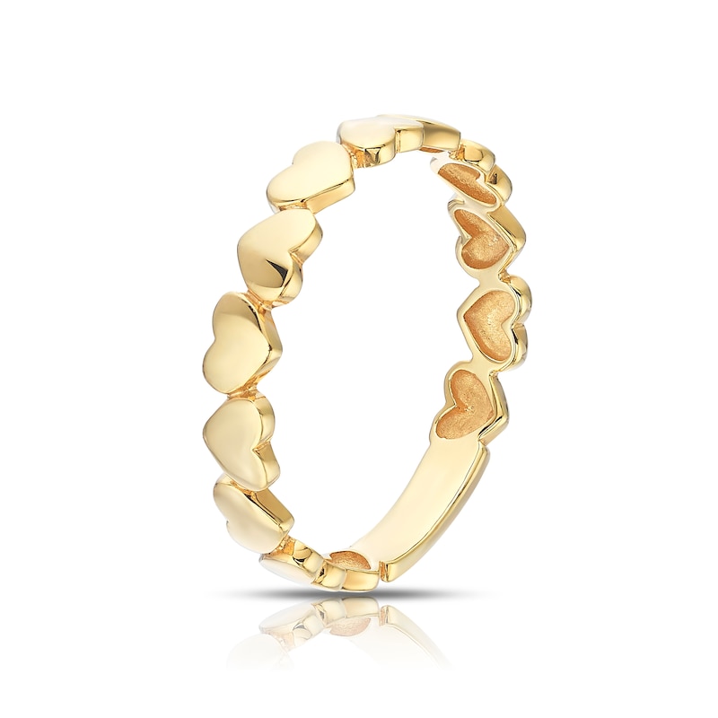 Main Image 2 of 9ct Yellow Gold Heart Link Ring