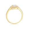 Thumbnail Image 3 of 9ct Yellow Gold Cubic Zirconia Double Halo Cushion Ring