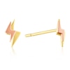 Thumbnail Image 1 of 9ct Yellow Gold Two Tone Lightning Stud Earrings