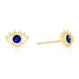 9ct Yellow Gold Evil Eye Stud Earrings