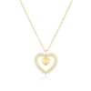 Thumbnail Image 1 of 9ct Yellow Gold Cubic Zirconia Open Heart Pendant 16+2&quot; Necklace