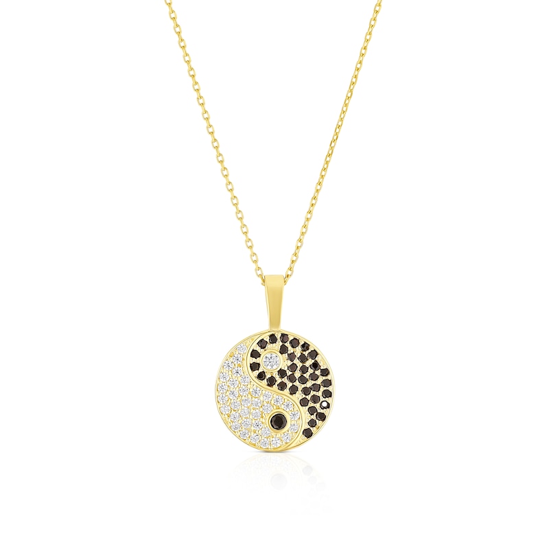 Main Image 1 of 9ct Yellow Gold Ying & Yang Pendant 16+2 Inch Necklace