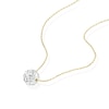 Thumbnail Image 2 of 9ct Yellow Gold Crystal Ball Pendant 16+2 Inch Necklace