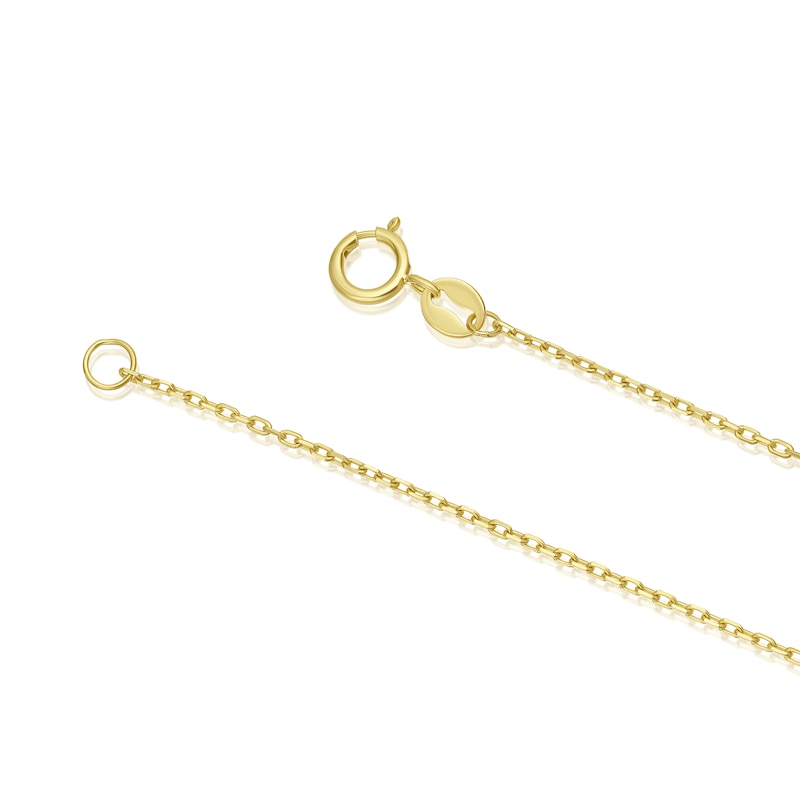 Main Image 3 of 9ct Yellow Gold 3 Station Cubic Zirconia 18 Inch Chain