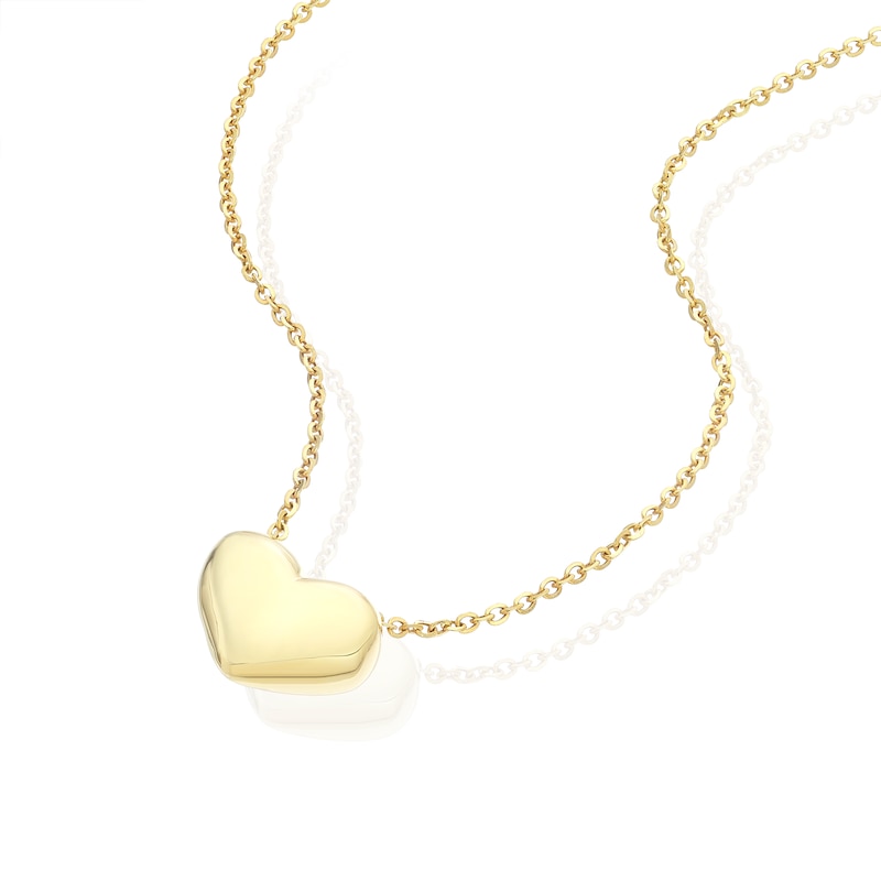 Main Image 2 of 14ct Yellow Gold Bubble Heart Pendant 18&quot; Necklace