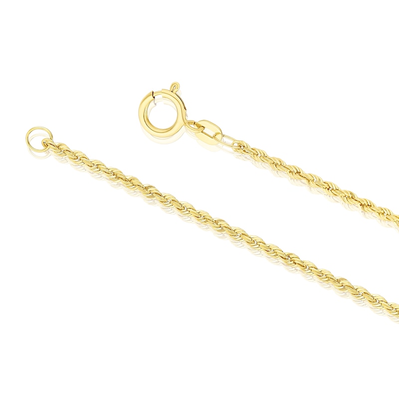 Main Image 3 of 9ct Yellow Gold Puff Heart 18&quot; Necklace