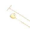 Thumbnail Image 3 of 9ct Yellow Gold Puff Heart T-Bar 18 Inch Necklace