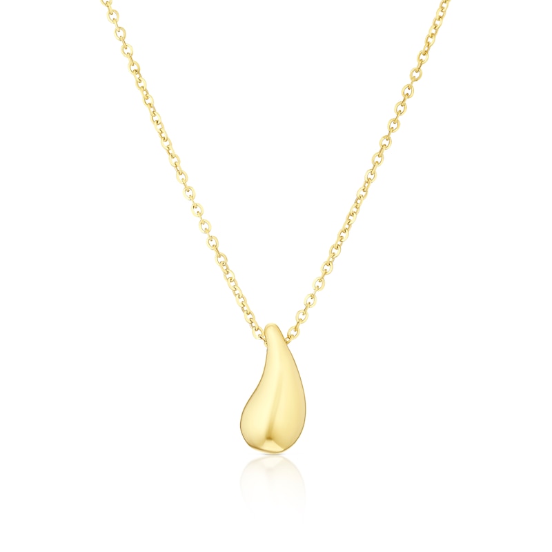 Main Image 1 of 9ct Yellow Gold Bubble Drop Pendant 18 Inch Necklace